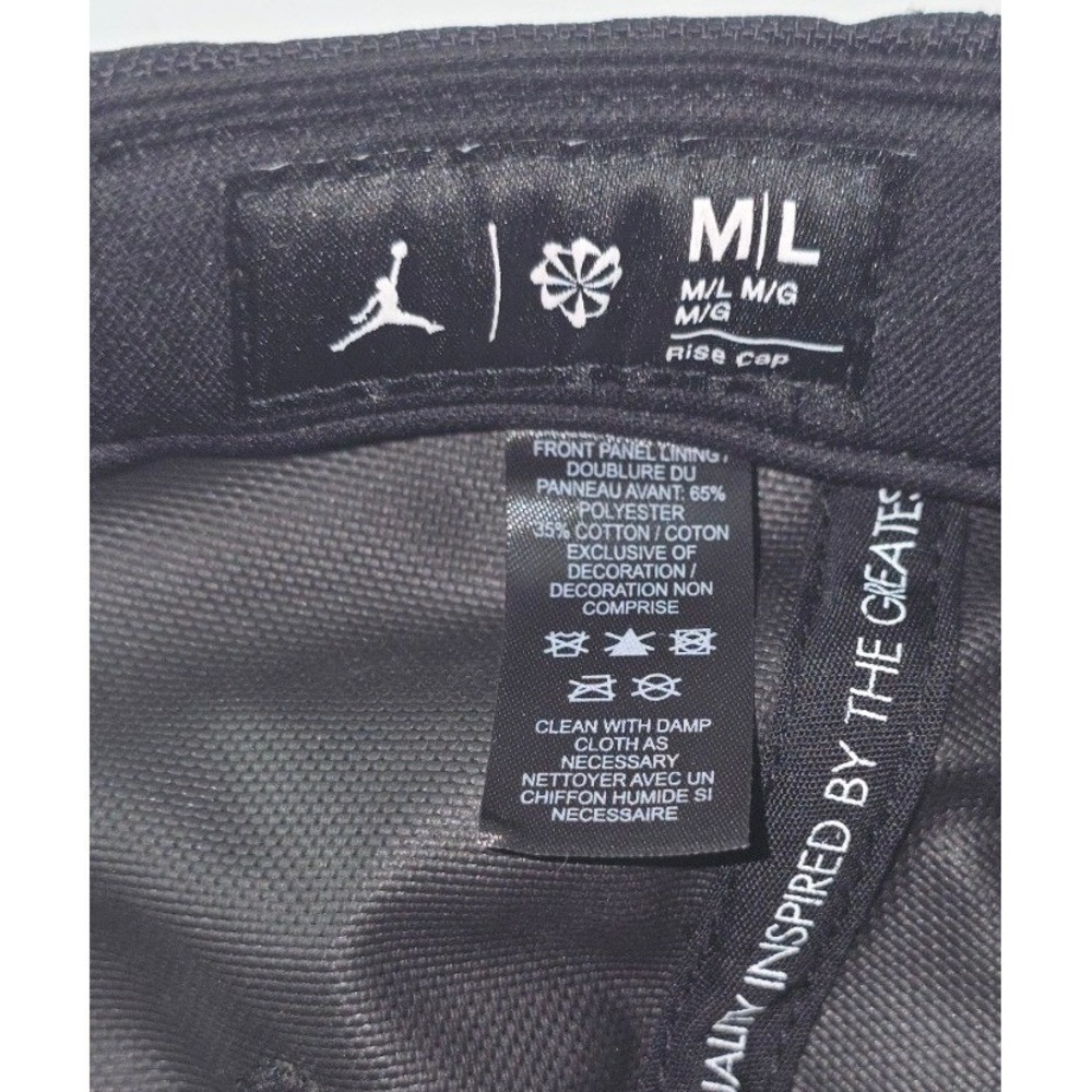 Nike Jordan Rise Cap Mens Black Metallic Jumpman Logo Adjustable Strapback Hat - Picture 7 of 7